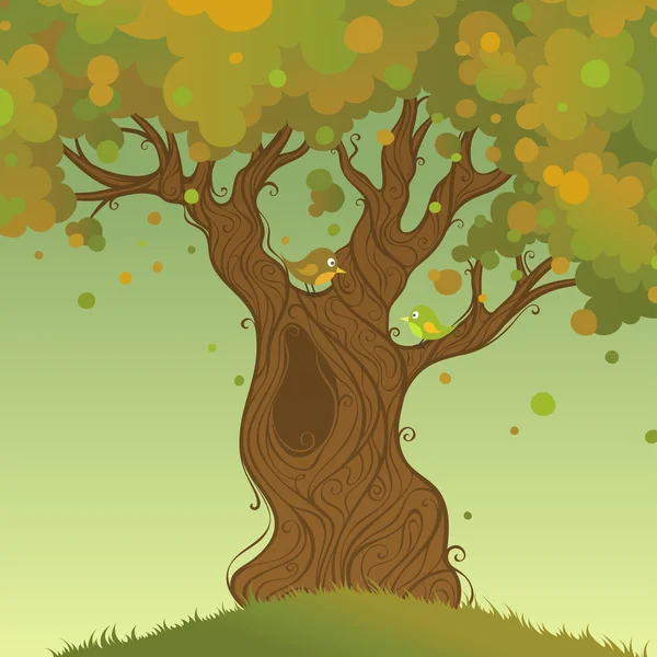 Autumn tree background. — Stock Vector