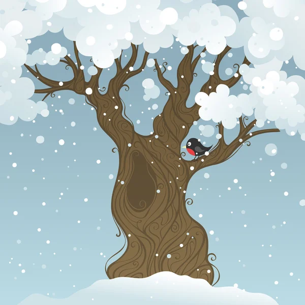 Inverno árvore fundo. — Vetor de Stock