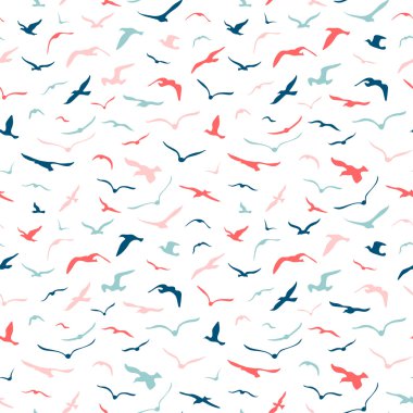 Seamless seagulls pattern.  clipart