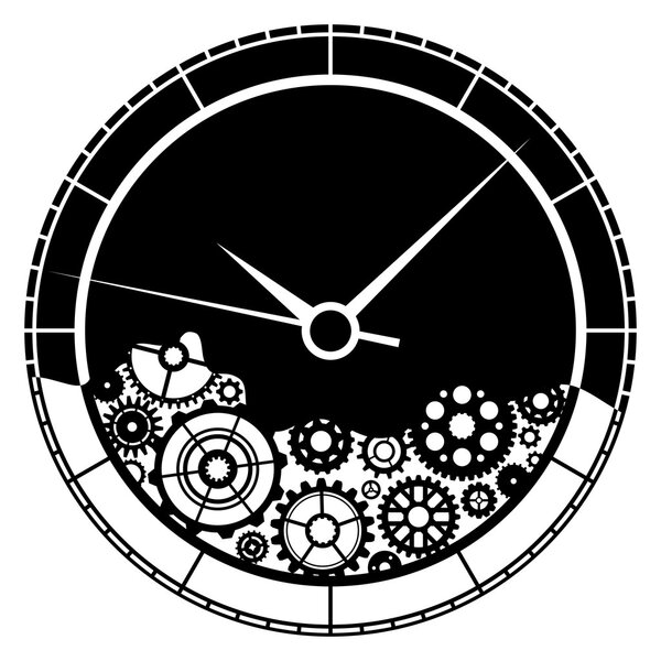 Clock consists of various gears.