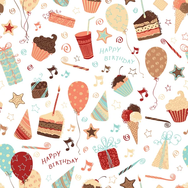 Seamless birthday pattern. — Stock Vector