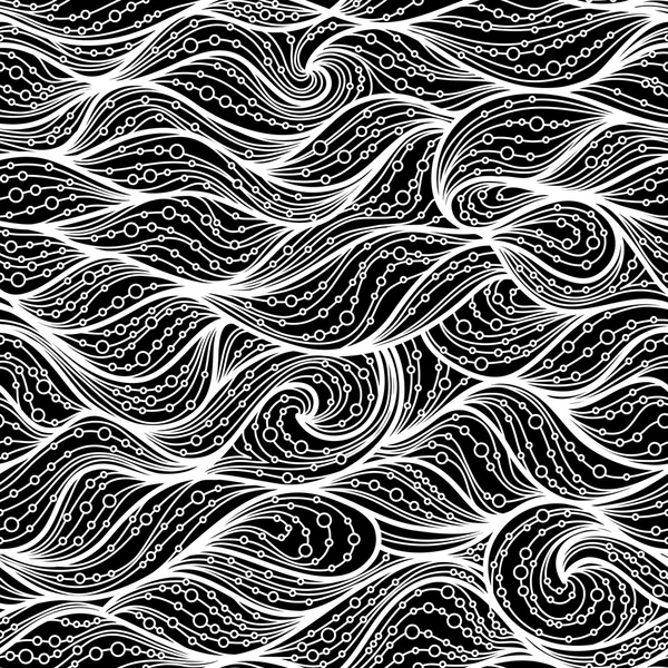 Patrón de ondas sin costura adornado . — Vector de stock