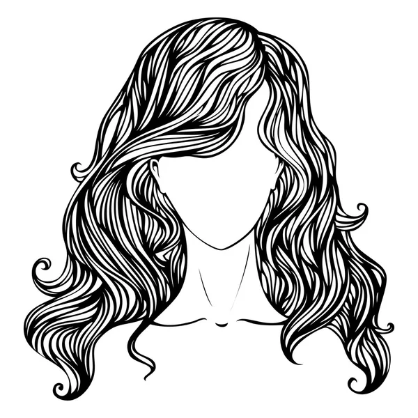 Female hand-drawn portrait. — Stock Vector