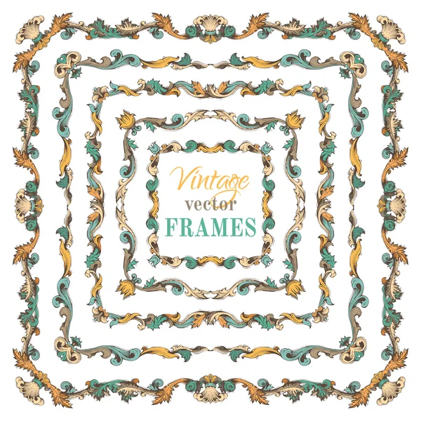 Set of vintage ornate frames. — Stock Vector