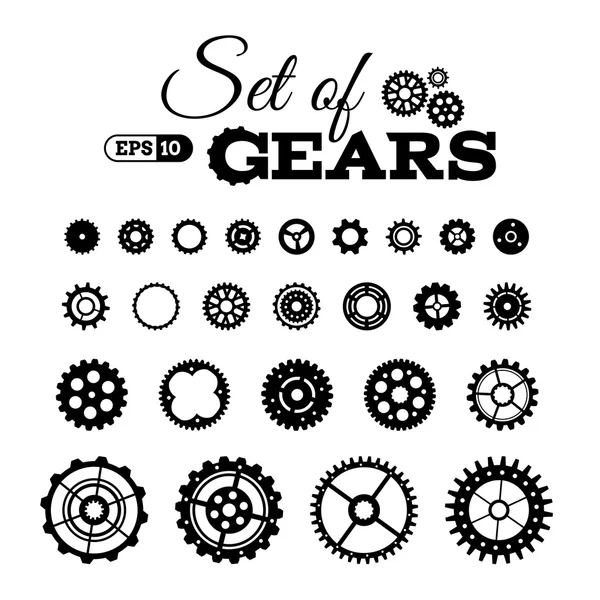 Vector set of gears. — Stock Vector