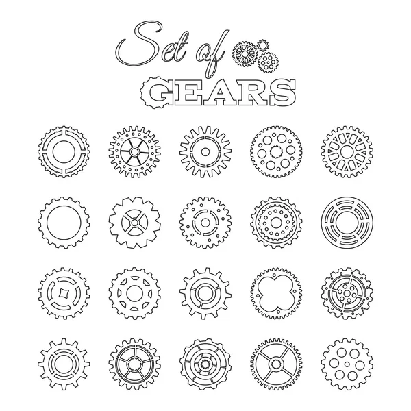 Set of linear gears. — Stock Vector