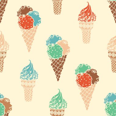 Dikişsiz retro dondurma deseni. 