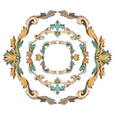 Set of circle vintage frames.