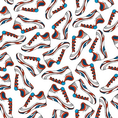 Seamless pattern of jogging shoes. clipart