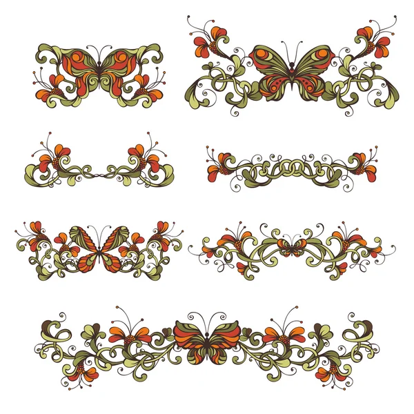 Floral design elements and page decorations. — Διανυσματικό Αρχείο