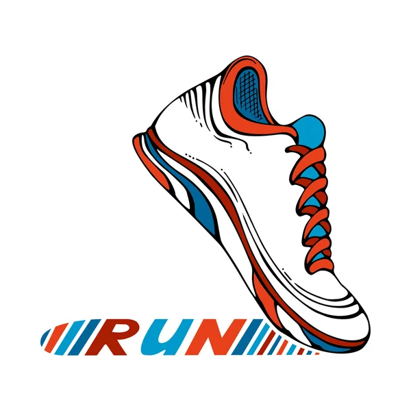 Běh sportovní boty symbolu. — Stockový vektor
