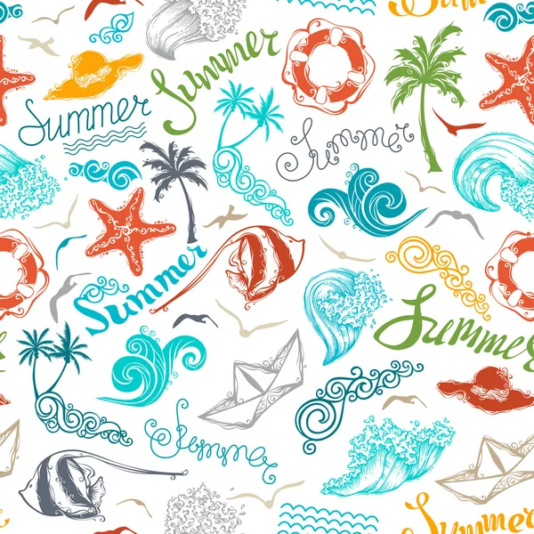 Bright seamless summer pattern. — Stock Vector