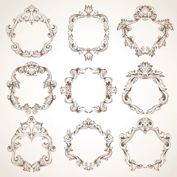 Vector set of vintage frames. — Stock Vector