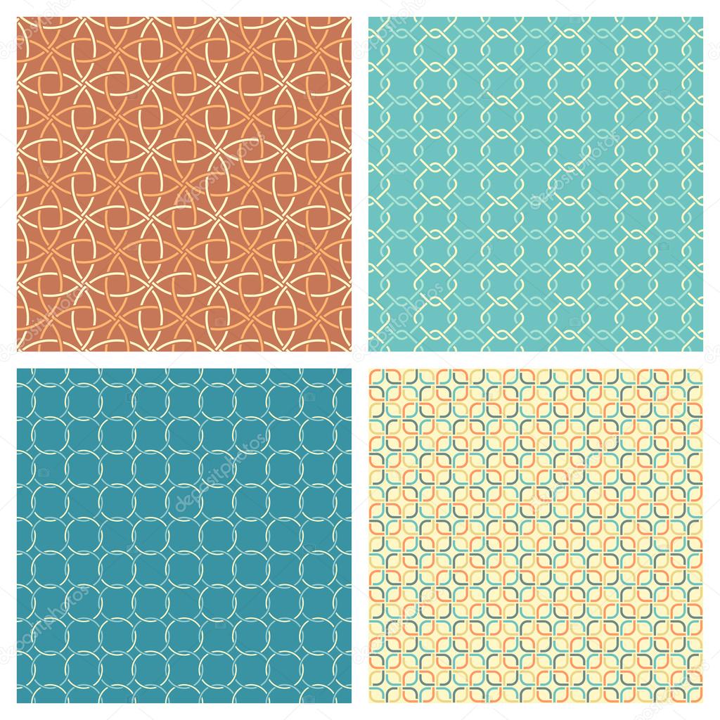 Vector set of seamless geometric patterns.