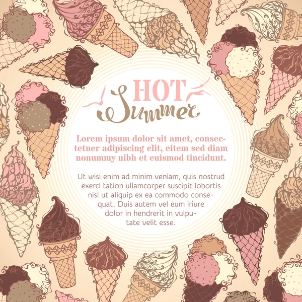 Summer ice-cream background. — 图库矢量图片