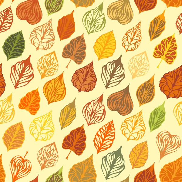 Vector outono padrão de folhas sem costura . — Vetor de Stock