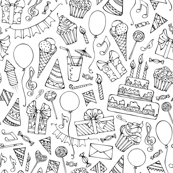 Seamless birthday pattern — Stock Vector