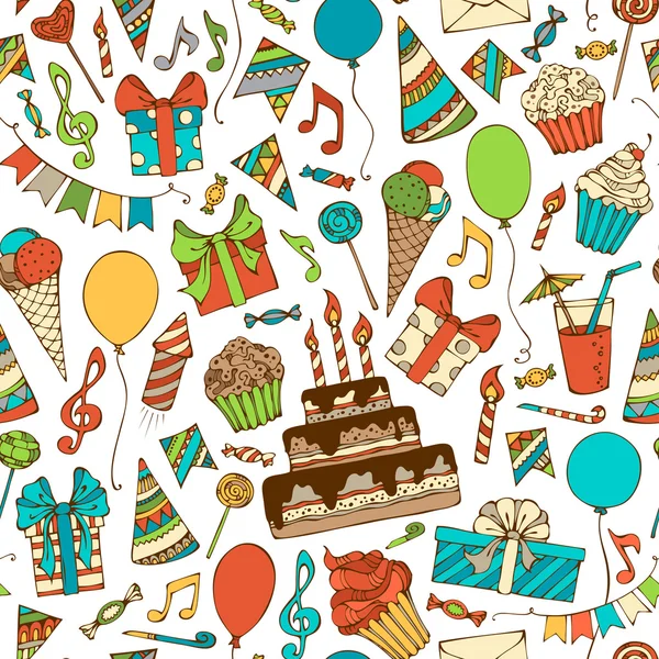 Seamless birthday pattern — Stock Vector