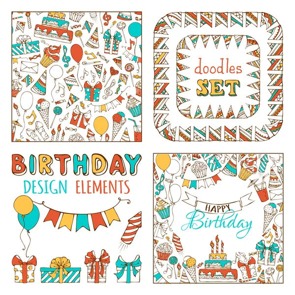 Feliz cumpleaños conjunto — Vector de stock