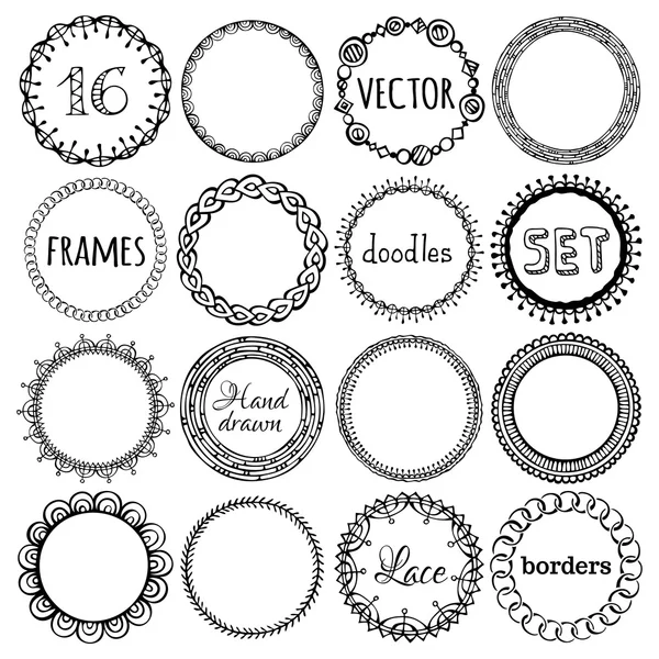 Set of hand-drawn frames. — Stock Vector