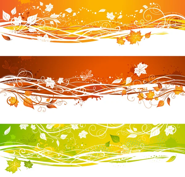 Trois bannières d'automne . — Image vectorielle