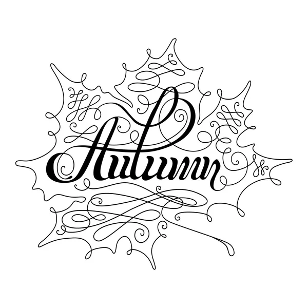 Autumn Calligraphic Lettering — Stock Vector