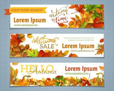 Vector set of autumn banners. clipart