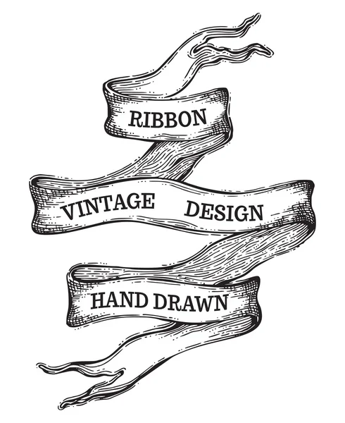 Vector sketch vintage ribbon — Wektor stockowy