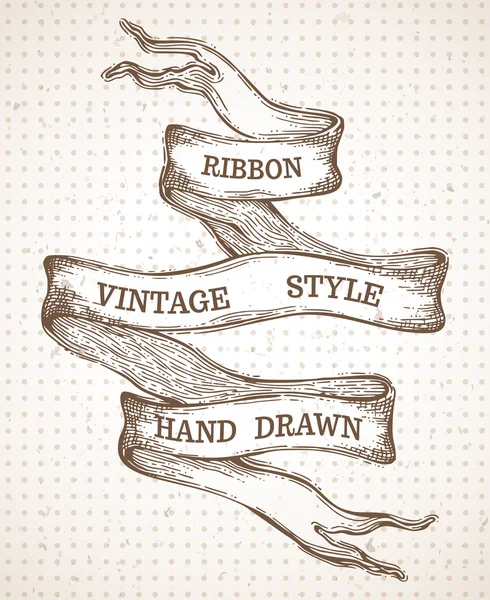 Vintage hand-drawn ribbon banner. — Wektor stockowy