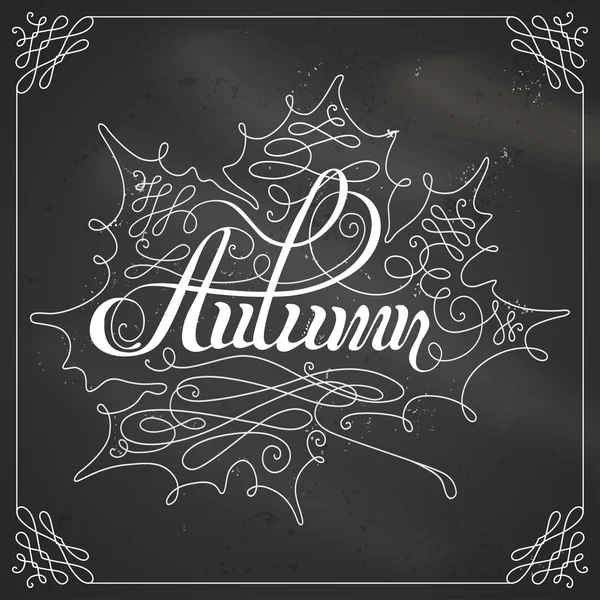 Chalk Autumn Calligraphy. — Stock vektor