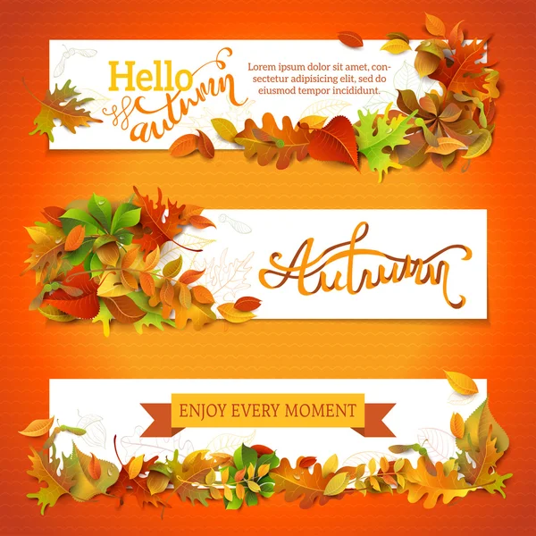 Horizontal fall banners set. — Stockový vektor