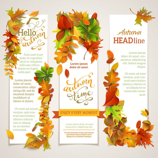 Vector set of vertical autumn banners. — Stock Vector