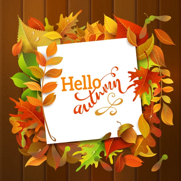 Hello Autumn Background. — Stock Vector