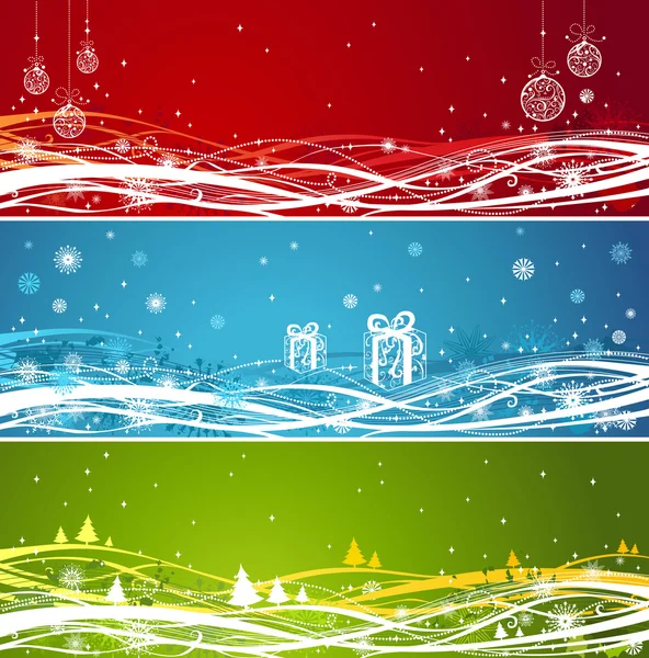 Trzy banery, Boże Narodzenie. — Wektor stockowy
