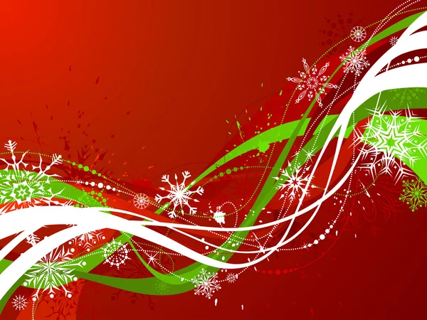 Red and green Christmas background. — Stock Vector
