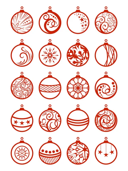 Conjunto de bolas de Navidad. — Vector de stock