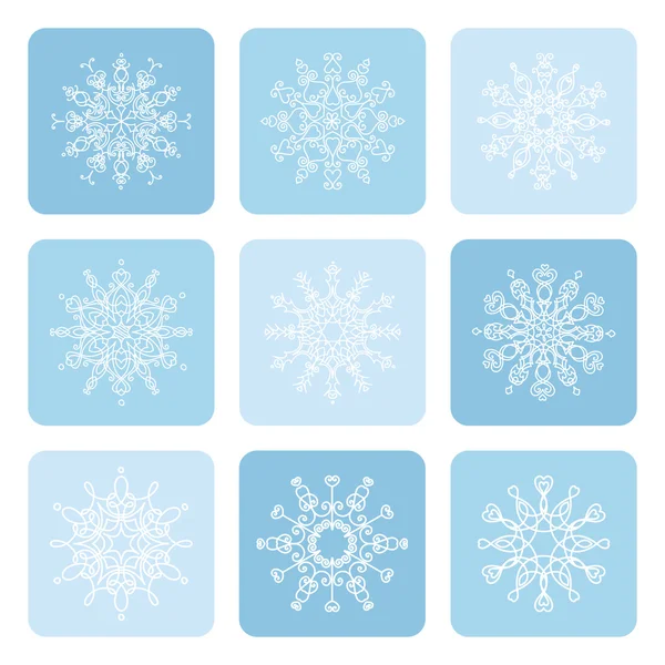 Conjunto de iconos lineales de copo de nieve . — Vector de stock