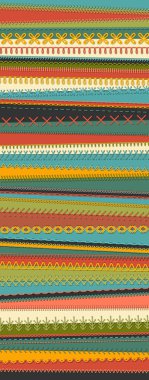 Sewing set on textile background.