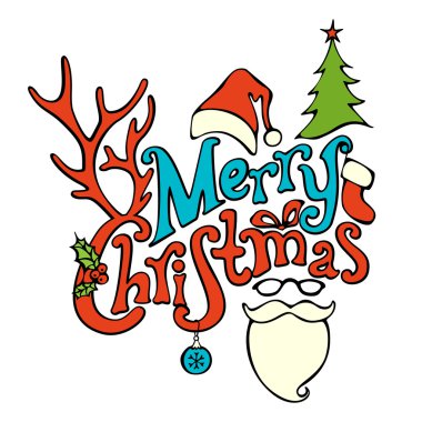 Merry Christmas Lettering. clipart