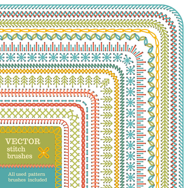 Векторный набор бесшовных стежков
.