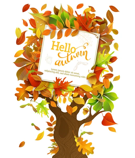 Hello Autumn Background. — Stock Vector