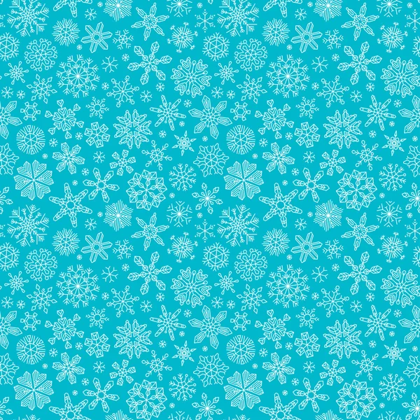 Seamless outlined snowflakes pattern. — Stock vektor