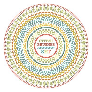 Vector set of high detailed seams.
