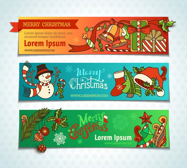 Bannières horizontales de Noël . — Image vectorielle