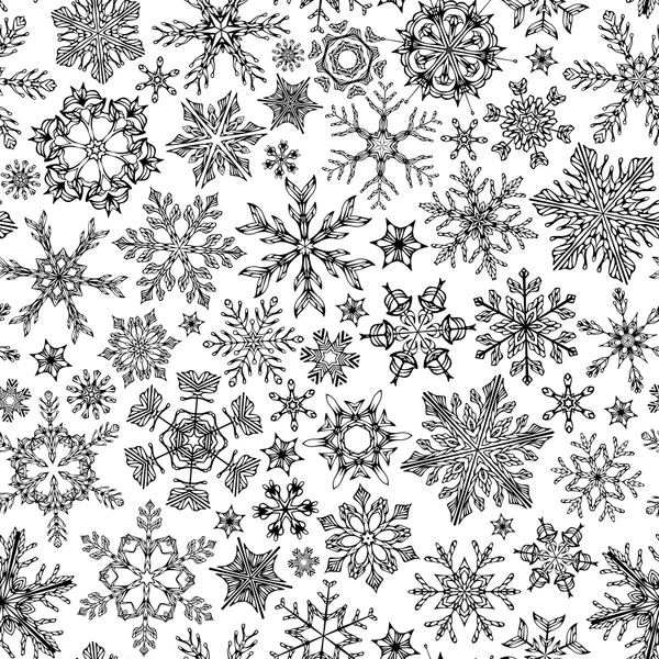 Sömlös snöflingor mönster. — Stock vektor