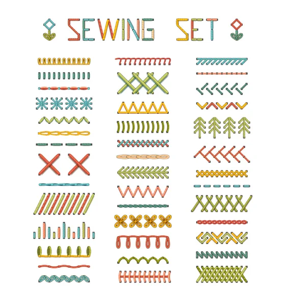 Detailed stitches and seams. — Stockvector