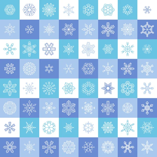 Flat linear snowflake — Stock vektor