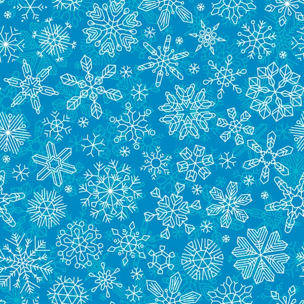 Seamless outlined snowflakes pattern. — Stock vektor