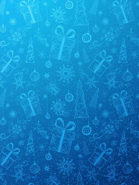 Blauwe kerstachtergrond. — Stockvector