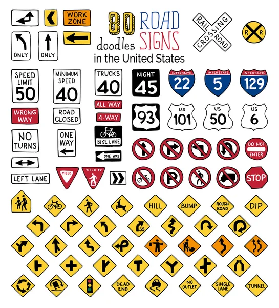 Çizgi film yol işaretleri vektör ayarla